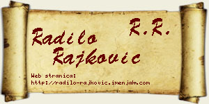Radilo Rajković vizit kartica